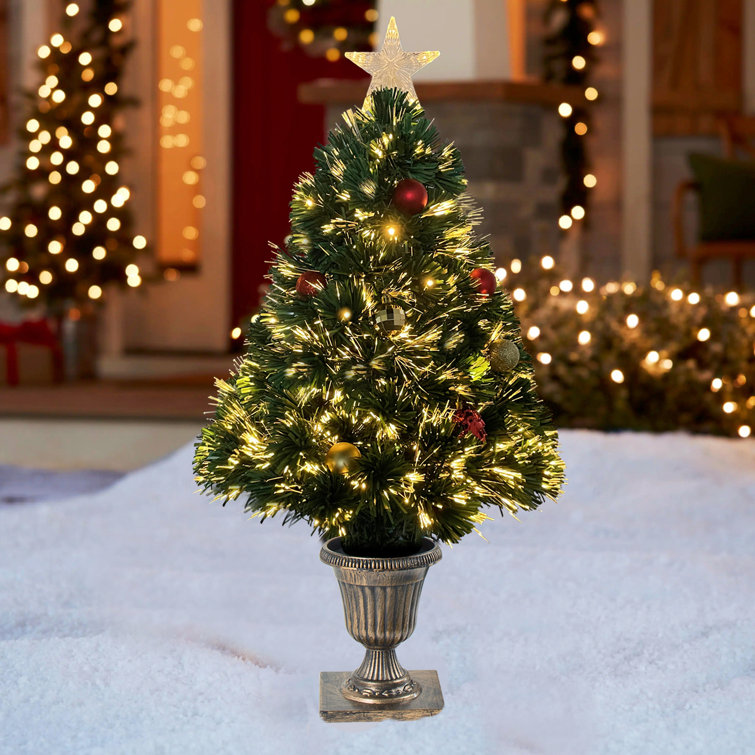 Fiber optic deals artificial christmas trees